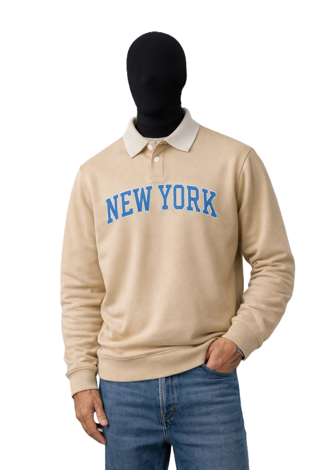 new-york-beige-sleeve-polo-shirt