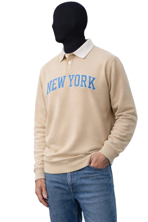 new-york-beige-sleeve-polo-shirt