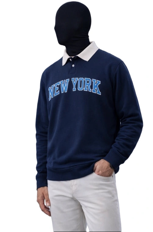 new-york-navy-sleeve-polo-shirt